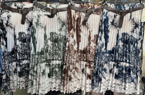Sukně dlouhá cowprint s páskem dámská (S/M/L ONE SIZE) ITALSKÁ MÓDA IMM25M4304