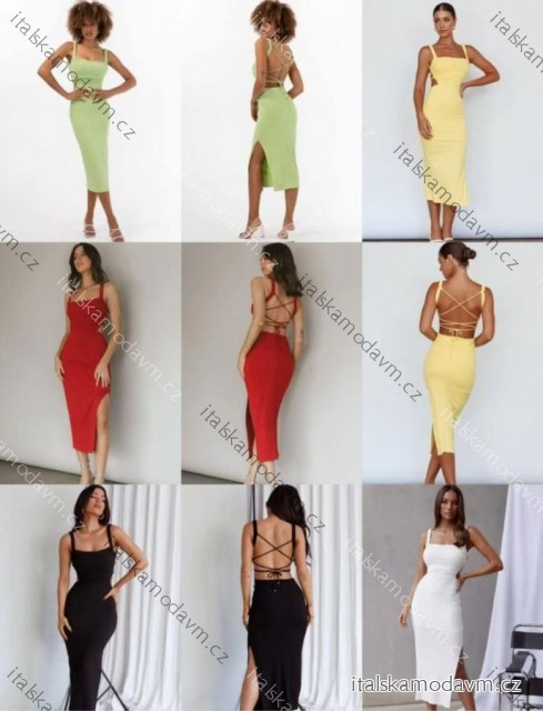 Šaty elegantní letní na ramínka dámské (XS/S/M ONE SIZE) ITALSKÁ MÓDA IMM25M29192