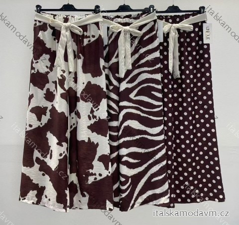 Nohavice dlhé letné cowprint a bodka dámske (S/M/L ONE SIZE) TALIANSKA MÓDA IMM25M11028