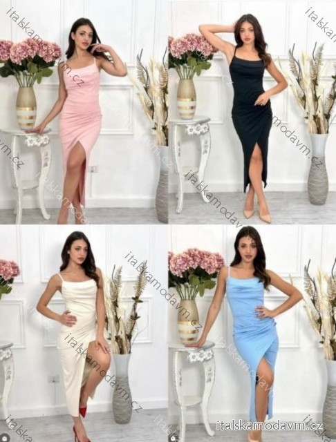 Šaty elegantné letné na ramienka dámske (XS/S/M ONE SIZE) TALIANSKA MÓDA IMM25M32688