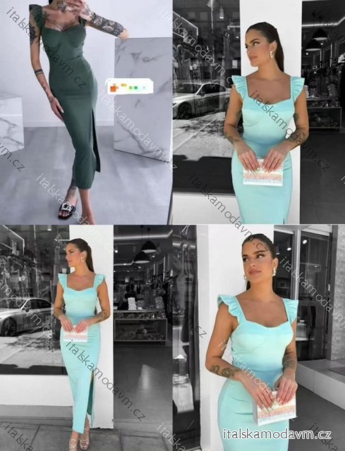 Šaty elegantní letní krátký rukáv dámské (XS/S/M ONE SIZE) ITALSKÁ MÓDA IMM25M33816