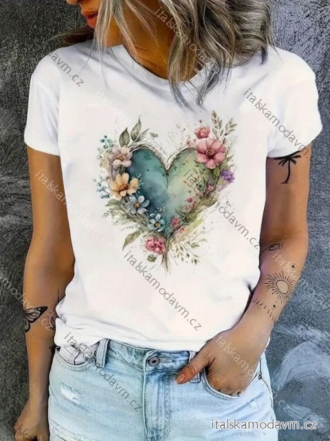 Tričko krátky rukáv dámske (XS/S/M ONE SIZE) TALIANSKA MÓDA IMM25M2415J