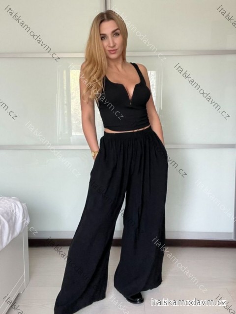 Kalhoty letní dámské (S/M/L ONE SIZE) ITALSKÁ MÓDA IM325ELBA/DU -   čierna
 -   S/M/L