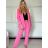 Souprava sako dlouhý rukáv a kalhoty dlouhé dámská (XS/S/M ONE SIZE) ITALSKÁ MÓDA IMWCA25319/DU -   růžová -   S/M