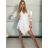 Šaty s overalem letné boho krajkové 3/4 dlhý rukáv dámske (S/M ONE SIZE) TALIANSKA MÓDA IMWAD232501 biela S/M