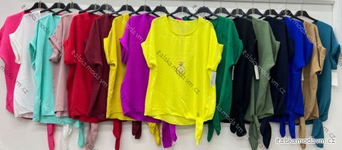 Tunika oversize s uzlom krátky rukáv dámska (S/M/L ONE SIZE) TALIANSKA MÓDA IM425280