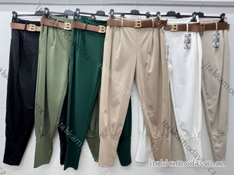 Nohavice elegantné s opaskom dámske nadrozmer (46/48/50 ONE SIZE) TALIANSKA MÓDA IM425294