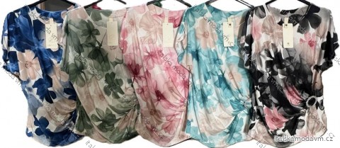 Blúzka krátky rukáv dámska (S/M/L ONE SIZE) TALIANSKA MÓDA IMM25M7549