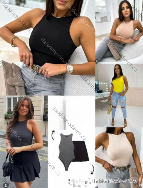 Body elegantní bez rukávu dámské (XS/S/M ONE SIZE) ITALSKÁ MÓDA IMM25M32314