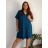 Šaty oversize so zipsom krátky rukáv dámske nadrozmer PUGLIA (54/56/58 ONE SIZE) TALIANSKA MÓDA IM424025