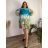 Šaty voľnočasové 3/4 dlhý rukáv dámske nadrozmer SPRING(48/50/52 ONE SIZE) TALIANSKA MÓDA IMSM25SPRING-1/DU 50/52 modrá