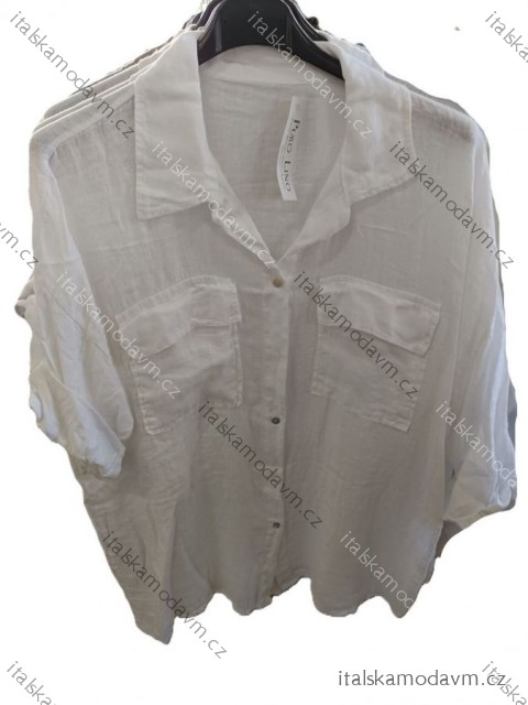 Košile klasik 3/4 dlouhý rukáv dámská nadrozměr (42/44/46 ONE SIZE) ITALSKÁ MÓDA IM725025