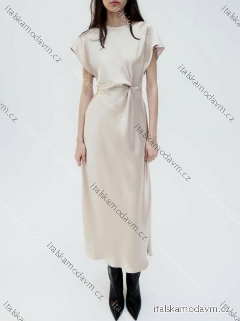 Šaty dlhé elegantný krátky rukáv dámske (XS/S/M ONE SIZE) TALIANSKA MÓDA IMM25M84269A
