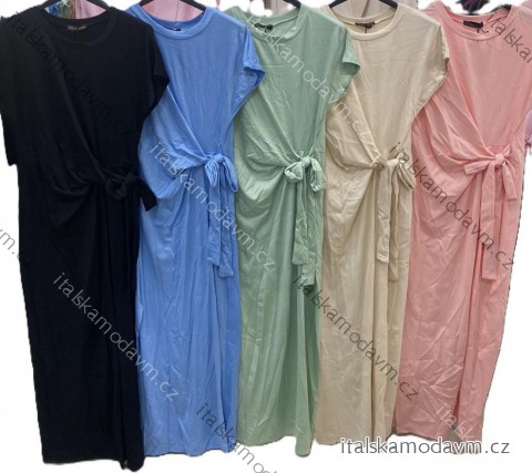 Šaty dlhé letné krátky rukáv dámske (XS/S/M ONE SIZE) TALIANSKA MÓDA IMM25M11283A