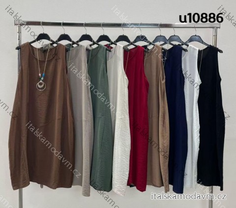 Šaty volnočasové letní s přívěskem bez rukávu dámské (S/M/L ONE SIZE) ITALSKÁ MÓDA IMM25M10886