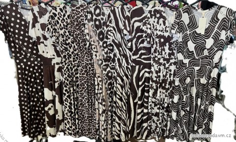 Šaty letní icecool crowprint krátký rukáv dámské (XS/S/M ONE SIZE) ITALSKÁ MÓDA IMM25M84268B