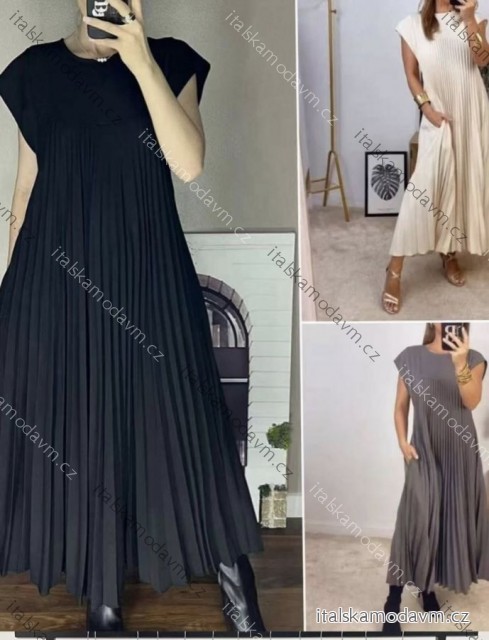 Šaty letné krátky rukáv dámske (S/M/L ONE SIZE) TALIANSKA MÓDA IMM25M1249A