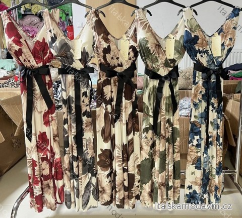 Šaty dlhé icecool na ramienka s opaskom dámske (XS/S/M ONE SIZE) TALIANSKA MÓDA IMM25M2132C