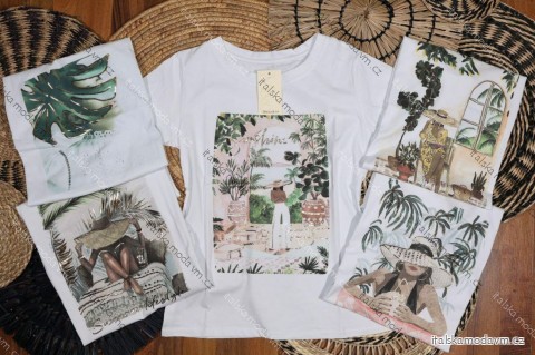 Tričko krátky rukáv dámske (XS/S/M ONE SIZE) TALIANSKA MÓDA IMM25M299H