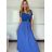 Šaty dlhé letné rebrované krátky rukáv dámske Maria-M (XS/S/M/L ONE SIZE) TALIANSKA MÓDA IMSM25128/DUR -   tmavo ružová -   S/M/L
