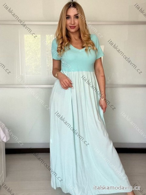 Šaty letní krátký rukáv dámské (S/M/L ONE SIZE) ITALSKÁ MÓDA IMSM25013