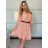Šaty košeľové 3/4 krátky rukáv dámske (S/M/L ONE SIZE) TALIANSKA MODA IMSP25LAGO/DU - modrá - S/M/L