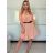 Šaty košeľové 3/4 krátky rukáv dámske (S/M/L ONE SIZE) TALIANSKA MODA IMSP25LAGO/DU - modrá - S/M/L
