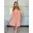 Šaty košeľové 3/4 krátky rukáv dámske (S/M/L ONE SIZE) TALIANSKA MODA IMSP25LAGO/DU - modrá - S/M/L
