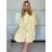 Šaty košeľové 3/4 krátky rukáv dámske (S/M/L ONE SIZE) TALIANSKA MODA IMSP25LAGO/DU - modrá - S/M/L