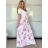 Šaty letné krátky rukáv dámske FIORE (S/M/L ONE SIZE) TALIANSKA MÓDA IMSM25019/DU - ružová - S/M/L