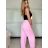 Nohavice letné dlhé oversize dámske COLORE (S/M/L ONE SIZE) TALIANSKA MÓDA IM425271/DU - hnedá svetlá - S/M/L