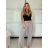 Nohavice letné dlhé oversize dámske COLORE (S/M/L ONE SIZE) TALIANSKA MÓDA IM425271/DU - hnedá svetlá - S/M/L