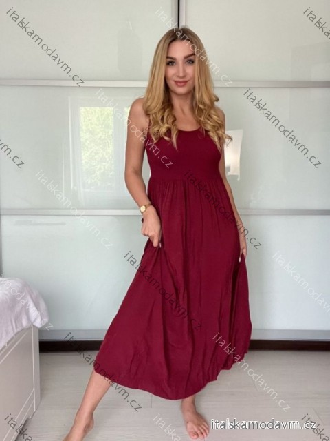 Šaty dlhé letné na ramienka dámske (S/M ONE SIZE) TALIANSKA MÓDA IM725ESTATE