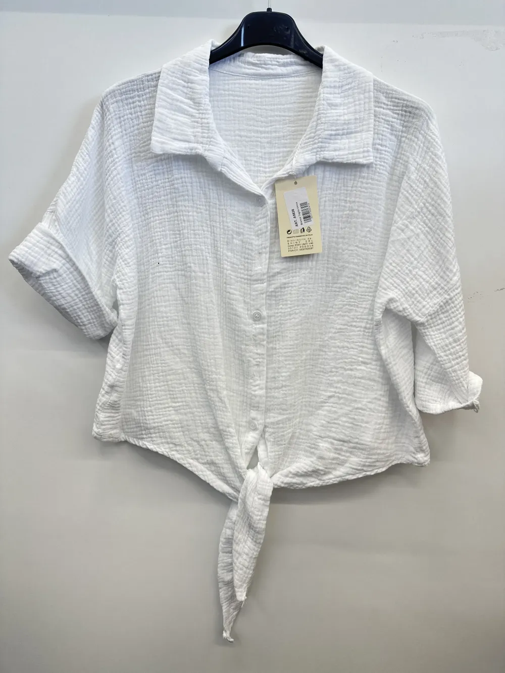 Košeľa klasik mušelín 3/4 dlhý rukáv dámska (S/M/L ONE SIZE) TALIANSKA MÓDA IMPSH25A9836