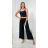 Nohavice letné dlhé voľné s opaskom dámske (S/M/L ONE SIZE) TALIANSKA MÓDA IMPLI256388