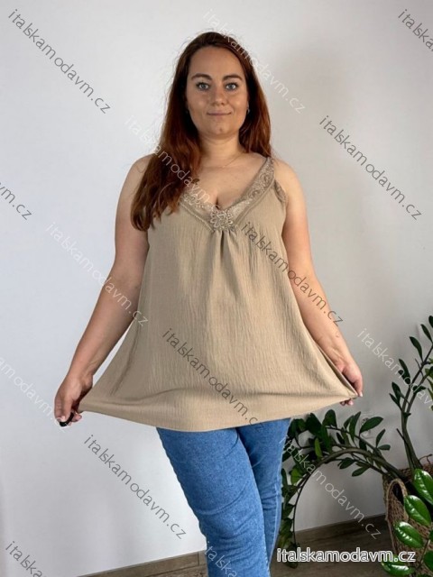 Tielko s čipkou dámske nadrozmer Pizzo (XL/2XL/3XL ONE SIZE) TALIANSKA MÓDA IMBM23023/DU