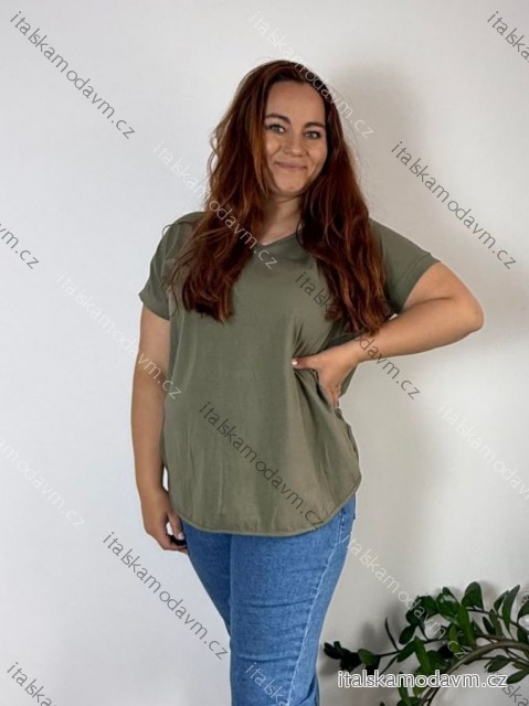 Tunika krátky rukáv dámske nadrozmer ULIVO (46/48/50 ONE SIZE) TALIANSKA MÓDA IM722006/DR/DR