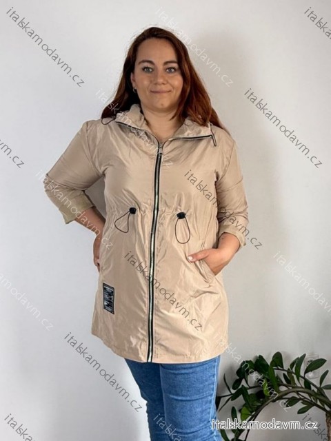 Bunda slabá s kapucňou 3/4 dlhý rukáv dámska nadrozmer HOPE (46/48/50 ONE SIZE) TALIANSKA MÓDA IMC24413/DR