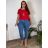 Kalhoty rifle dlouhé dámské MOM (38-48) TP JEANS TPJ25D5118/DUR modrá 38