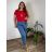 Kalhoty rifle dlouhé dámské MOM (38-48) TP JEANS TPJ25D5118/DUR modrá 38