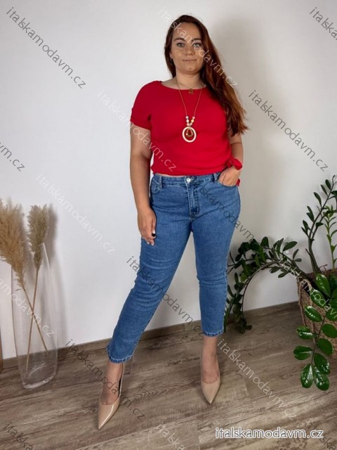 Kalhoty rifle dlouhé dámské MOM (38-48) TP JEANS TPJ25D5118/DUR modrá 38