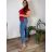 Kalhoty rifle dlouhé dámské MOM (38-48) TP JEANS TPJ25D5118/DUR modrá 38