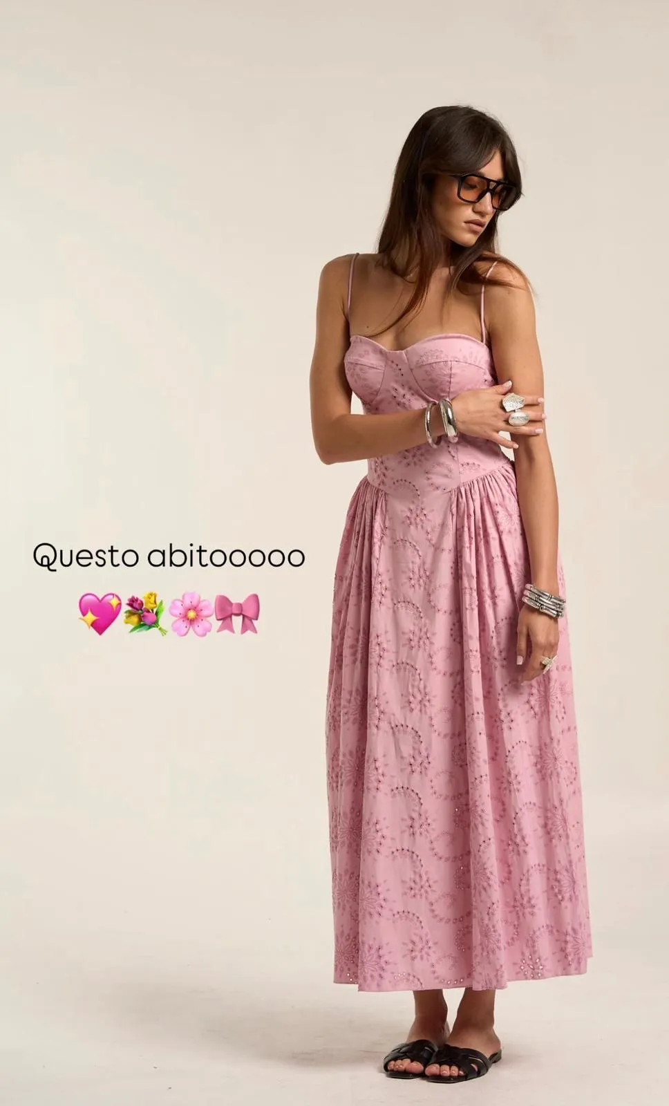 Šaty dlouhé letní krajkové na ramínka dámské (S/M/L ONE SIZE) ITALSKÁ MÓDA IMPLP2568540155