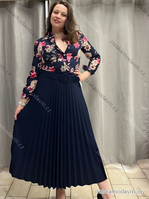 Halenka košile květovaná dlouhý rukáv dámská (UNI S/M) ITALSKÁ MÓDA IMW20A0-17/DR