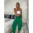 Nohavice dlhé letné dámske (S/M/L ONE SIZE) TALIANSKA MODA IM424206/DR -   zelená -   S/M/L