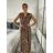 Šaty dlhé elegantné icecool bez rukávov dámske (S/ML/XL) TALIANSKA MODA AINUOSI IMB24LEOPARD-2/DU -   hnědá leopard -   S / M