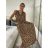 Šaty dlhé elegantné icecool bez rukávov dámske (S/ML/XL) TALIANSKA MODA AINUOSI IMB24LEOPARD-2/DU -   hnědá leopard -   S / M