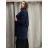 Sako prodloužené dlouhý rukáv dámské (S/M/L ONE SIZE) ITALSKÁ MÓDA IMD24001/DU tmavě modrá