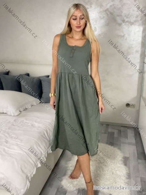 Šaty krátke letné bez rukávov dámske RIANA (XS/S/M ONE SIZE) TALIANSKA MÓDA IMSM25021/DU