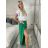 Kalhoty letní zavinovací dlouhé oversize dámské GINIE (S/M/L ONE SIZE) ITALSKÁ MÓDA IMD24250/DU S/M/L zelená